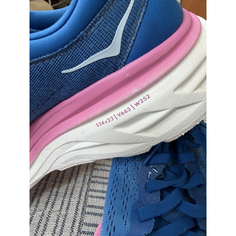 HOKA Bondi 8 Womens 11B Coastal Sky Blue Pink Running Shoes 1127952-CSAA - Picture 3 of 12